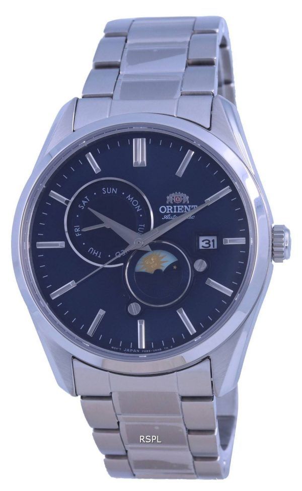 Reloj para hombre Orient Contemporary Sun &amp, Moon con esfera azul y automático RA-AK0308L10B