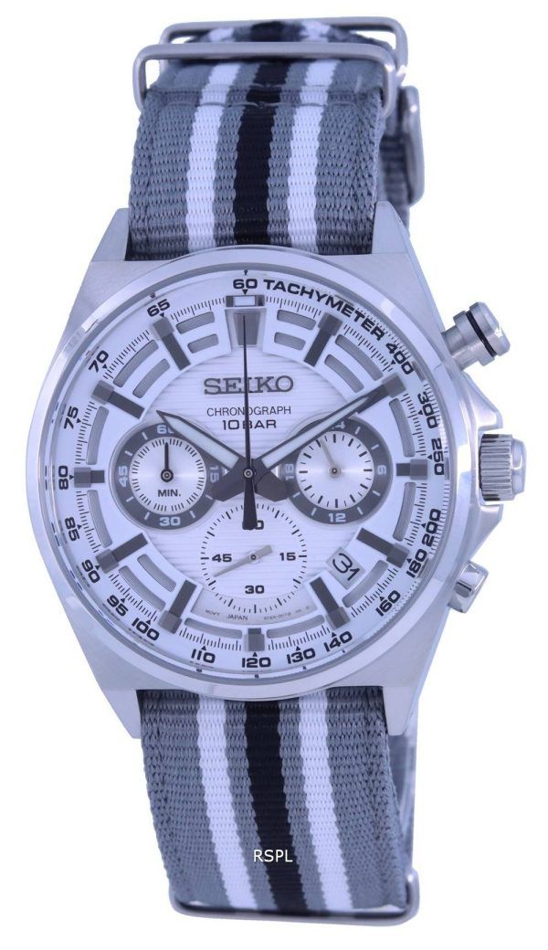 Seiko Neo Sports Chronograph White Dial Quartz SSB401 SSB401P1 SSB401 100M Reloj para hombre