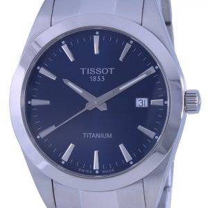 Tissot Gentleman Titanium Blue Dial Quartz T127.410.44.041.00 T1274104404100 100M Reloj para hombre