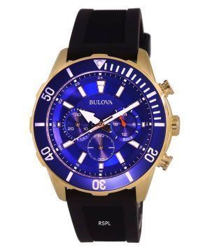 Bulova Sport Cronógrafo Silicon Blue Dial Cuarzo 98A244 100M Reloj para hombre