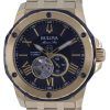 Bulova Marine Star Open Heart Black Dial Automatic Diver's 98A273 200M Reloj para hombre