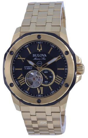 Bulova Marine Star Open Heart Black Dial Automatic Diver's 98A273 200M Reloj para hombre