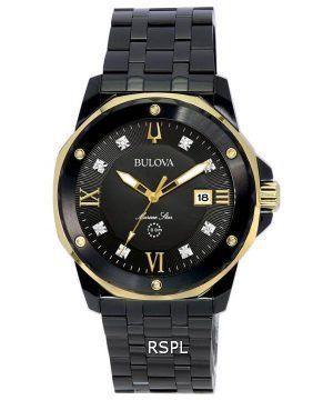 Reloj Bulova Marine Star Diamond Accents Black Dial Quartz 98D176 100M para hombre