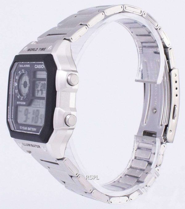Reloj Casio Digital World Time WR100M AE-1200WHD-1AVDF AE-1200WHD-1AV