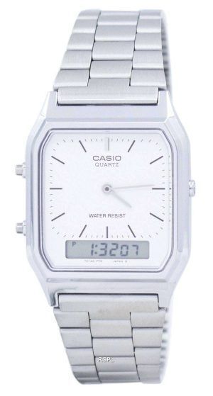 Reloj Casio Vintage Dual Time Alarm Cuarzo analógico digital AQ-230A-7DMQ AQ230A-7DMQ