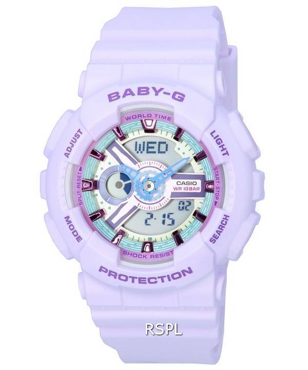Casio Baby-G analógico digital pastel se encuentra con cuarzo metálico BA-110XPM-6A BA110XPM-6 100M Reloj para mujer