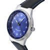 Reloj Casio analógico estándar con correa de cuero y esfera azul con energía solar MTP-RS105L-2B para hombre