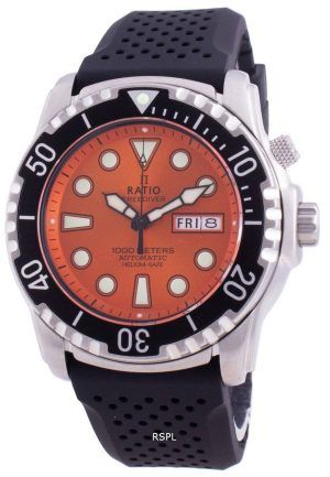 Ratio Free Diver Helium-Safe 1000M Sapphire Automatic 1068HA90-34VA-ORG Reloj para hombre