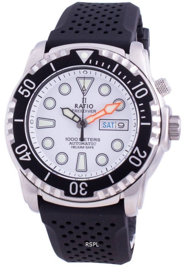 Ratio Free Diver Helium-Safe 1000M Sapphire Automatic 1068HA90-34VA-WHT Reloj para hombre