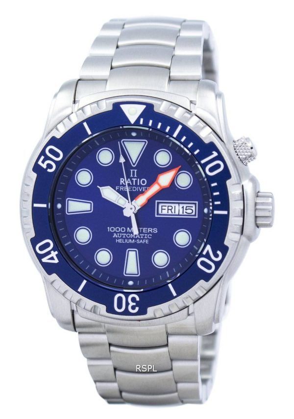 Relación libre Diver 1000M helio-seguro automático 1068HA96-34VA-01 Watch de Men