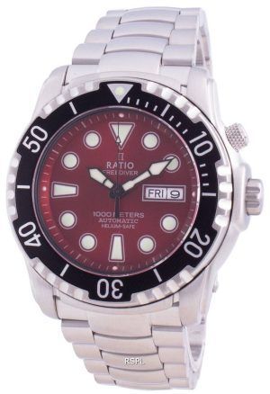 Ratio Free Diver Helium-Safe 1000M Sapphire Automatic 1068HA96-34VA-RED Reloj para hombre