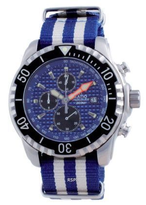 Ratio Free Diver Cronógrafo Nylon Quartz Diver&#39,s 48HA90-17-CHR-BLU-var-NATO2 200M Reloj para hombre