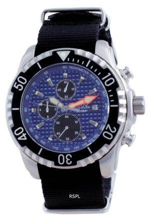Ratio Free Diver Cronógrafo Nylon Quartz Diver&#39,s 48HA90-17-CHR-BLU-var-NATO4 200M Reloj para hombre