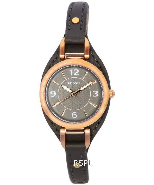 Reloj para mujer Fossil Carlie Eco Leather Strap Dial negro Cuarzo ES5212