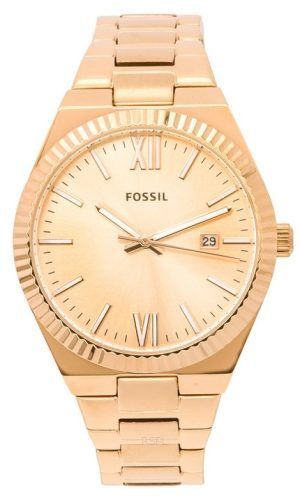 Reloj para mujer Fossil Scarlette Rose Gold Acero inoxidable Rose Gold Sunray Dial Quartz ES5258