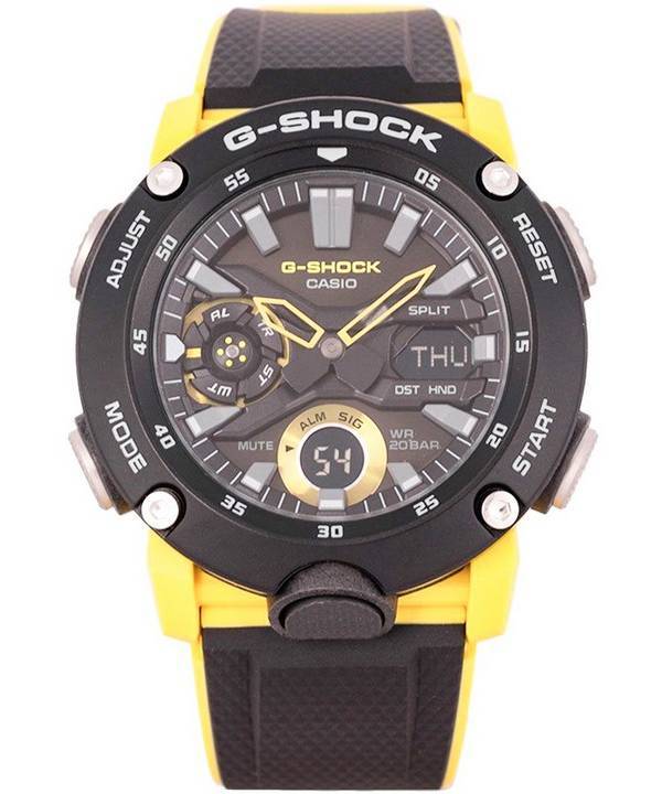 Casio G-Shock Carbon Core Guard Analógico digital Esfera negra Cuarzo GA-2000-1A9 GA2000-1 200M Reloj para hombre