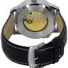 Citizen Leather Strap Esfera negra Automático NJ0140-17E 100M Reloj para hombre