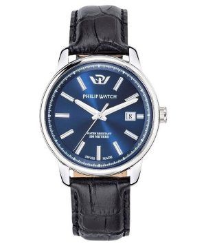 Philip Watch Kent Collection Anniversary Correa de cuero Esfera azul Cuarzo R8251178013 100M Reloj para hombre