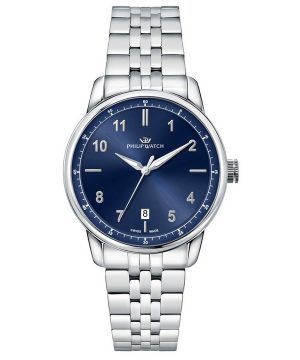 Reloj Philip Watch Anniversary de acero inoxidable con esfera azul y cuarzo R8253150010 100M para hombre