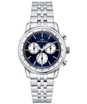 Philip Watch Anniversary Cronógrafo Acero inoxidable Esfera azul Cuarzo R8273650004 100M Reloj para hombre