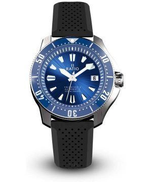 Reloj para hombre Ratio FreeDiver X Ocean Blue con incrustaciones de cerámica azul automático RTX003 200M