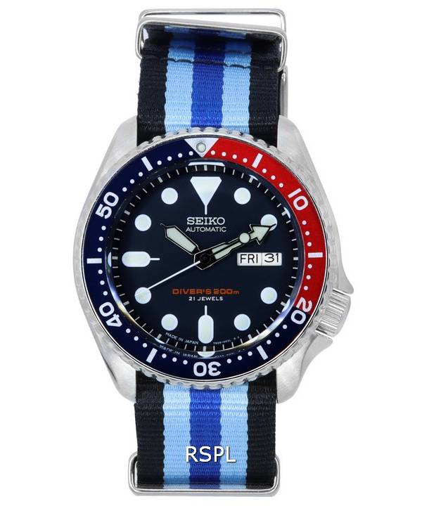 Reloj Seiko Blue Dial Automatic Diver's SKX009J1-var-NATO20 200M para hombre