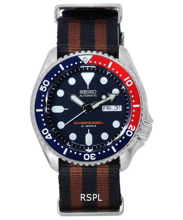 Reloj Seiko Blue Dial Automatic Diver's SKX009J1-var-NATO22 200M para hombre