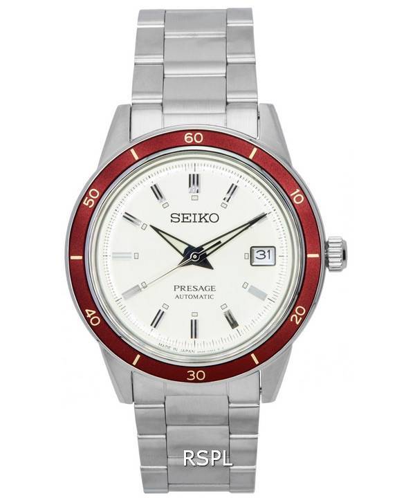 Reloj Seiko Presage Style60s con esfera blanca automático SRPH93 SRPH93J1 SRPH93J para hombre