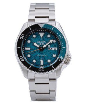 Reloj para hombre Seiko 5 Sports SKX estilo acero inoxidable transparente con esfera verde azulado automático SRPJ45K1 100M