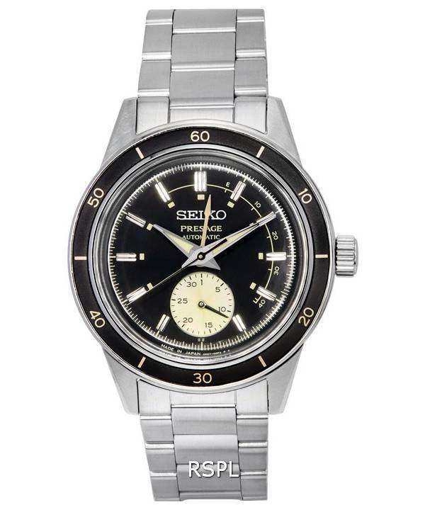 Reloj Seiko Presage Style60s con esfera negra automático SSA449 SSA449J1 SSA449J para hombre