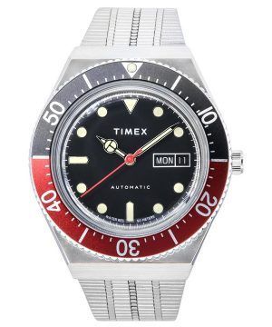 Timex Q-Series M79 Reloj para hombre con esfera negra y acero inoxidable automático TW2U83400