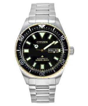 Reloj para hombre Citizen Promaster Marine de acero inoxidable con esfera negra y automí¡tico para buzo NY0125-83E 200M