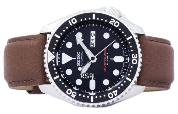 Seiko automático Diver's Ratio Brown Leather SKX007J1-LS12 200M Reloj para hombre