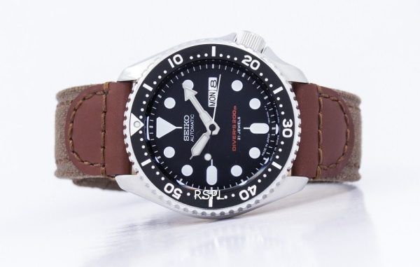 Reloj lona correa SKX007J1-NS1 200M de los hombres de Seiko Automatic Diver