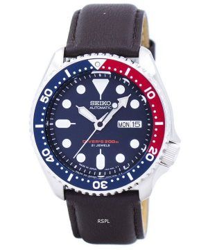 Reloj relación cuero marrón oscuro SKX009J1-LS11 200M de los hombres de Seiko Automatic Diver