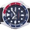Reloj relación cuero negro SKX009J1-LS8 200M de los hombres de Seiko Automatic Diver