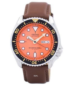 Seiko automático Diver's Ratio Brown Leather SKX011J1-LS12 200M Reloj para hombre