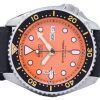 Reloj relación cuero negro SKX011J1-LS8 200M de los hombres de Seiko Automatic Diver