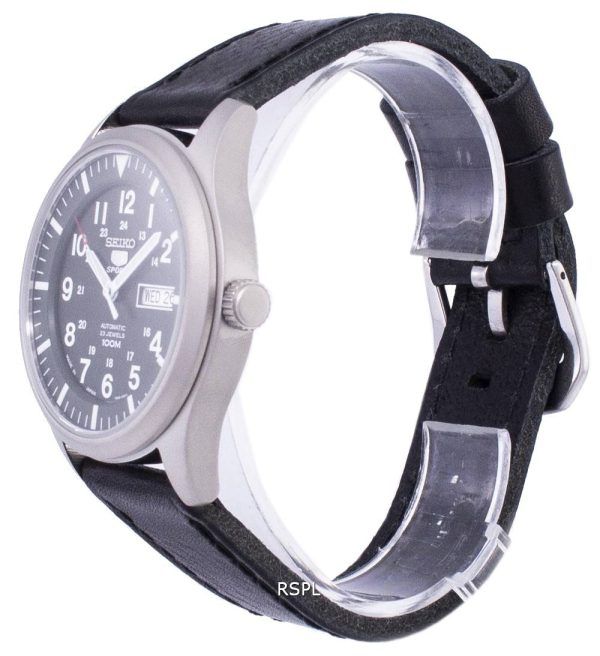 Reloj para hombre Seiko 5 Sports Automatic Japan Made Ratio de cuero negro SNZG09J1-LS8