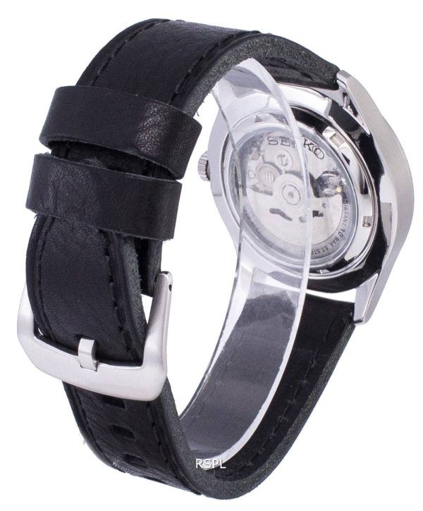 Reloj para hombre Seiko 5 Sports Automatic Japan Made Ratio de cuero negro SNZG09J1-LS8