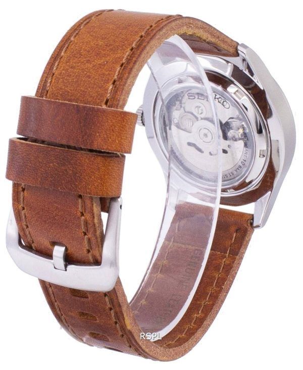 Reloj para hombre Seiko 5 Sports Automatic Japan Made Ratio de cuero marrón SNZG09J1-LS9