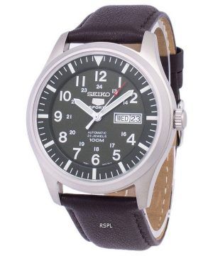 Seiko 5 Sports automático relación cuero marrón oscuro SNZG09K1-LS11 Watch de Men
