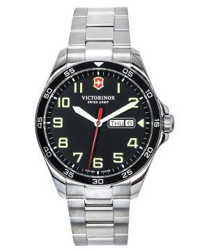 Victorinox Swiss Army FieldForce Reloj para hombre de acero inoxidable con esfera negra y cuarzo 241849 100M
