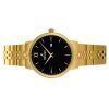 Reloj Westar Profile de acero inoxidable en tono dorado con esfera negra y cuarzo 40215GPN103 para mujer