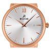 Reloj para mujer Westar Profile en tono dorado rosa, acero inoxidable, esfera plateada y cuarzo 40215PPN607