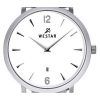 Reloj Westar Profile con correa de cuero y esfera blanca de cuarzo 50219STN101 para hombre