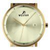 Reloj para hombre Westar Profile con correa de cuero negra y esfera color champán claro de cuarzo 50221GPN102
