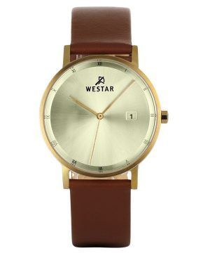 Reloj Westar Profile con correa de cuero y esfera color champán claro de cuarzo 50221GPN122 para hombre
