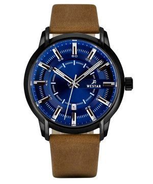 Reloj Westar Profile con correa de cuero y esfera azul de cuarzo 50228BBN184 para hombre