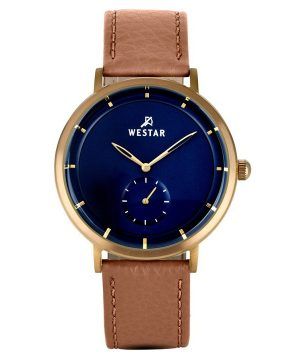 Reloj Westar Profile con correa de cuero y esfera azul de cuarzo 50246BZZ184 para hombre